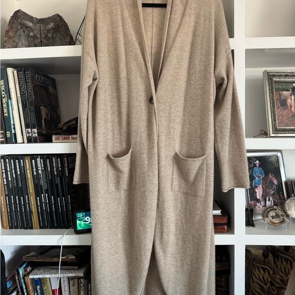 Eileen Fisher Sleepwear Cashmere Extra long Cardigan Robe - Picture 3 of 7